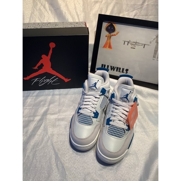 Air Jordan 4 Retro Military Industrial Blue HF4281-141 SIZE ( 7Y ) GS BRAND NEW - Picture 1 of 6